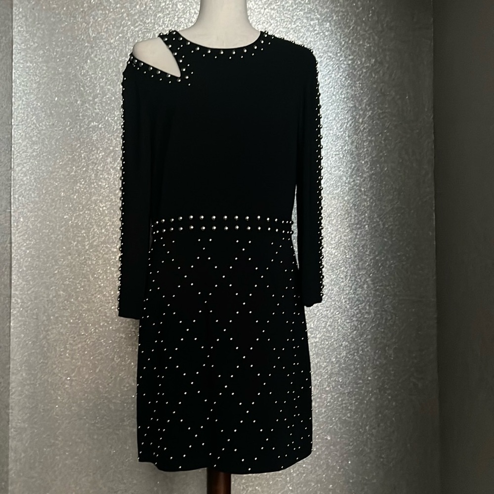 ALC black long sleeve with silver metal studs, size 10